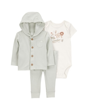 Conjunto longo bebê 3 peças leãozinho verde | Carter's