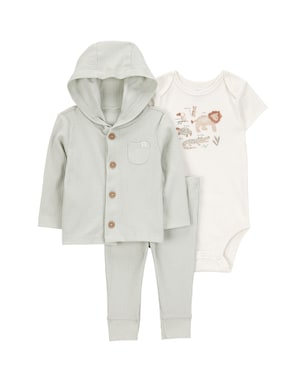 Conjunto longo bebê 3 peças leãozinho verde | Carter's