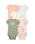 Kit body bebê 5 peças flores e poá multicor | Carter's