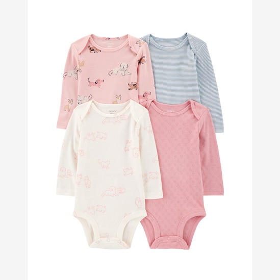 Kit body bebê 4 peças cachorro e gato multicor | Carter's