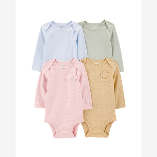 Kit body bebê 4 peças bichinhos e poá multicor | Carter's