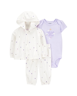 Conjunto longo bebê 3 peças balões branco | Carter's