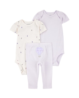 Conjunto longo bebê 3 peças balões lilás | Carter's