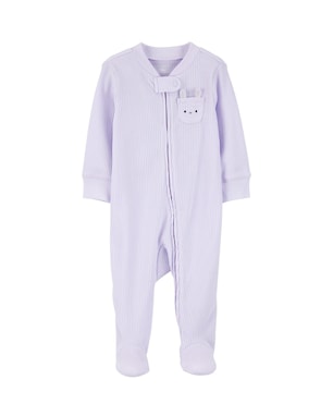 Macacão bebê manga longa com pezinho coelhinho lilás | Carter's