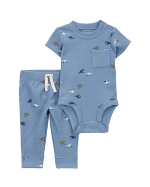 Conjunto longo bebê 2 peças texturizado avião azul | Carter's