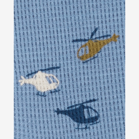 Conjunto longo bebê 2 peças texturizado avião azul | Carter's