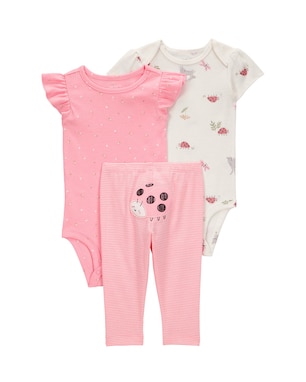 Conjunto longo bebê 3 peças joaninha rosa | Carter's