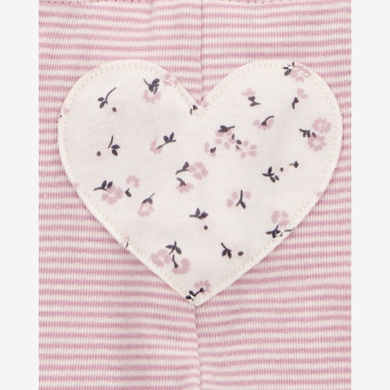 Conjunto longo bebê 3 peças flores delicadas rosa | Carter's 