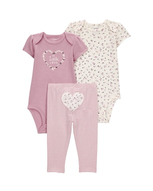 Conjunto longo bebê 3 peças flores delicadas rosa | Carter's