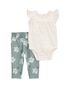 Conjunto longo bebê 2 peças floral e texturizado multicor | Carter's