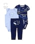 Conjunto longo bebê 3 peças tubarãozinho azul | Carter's