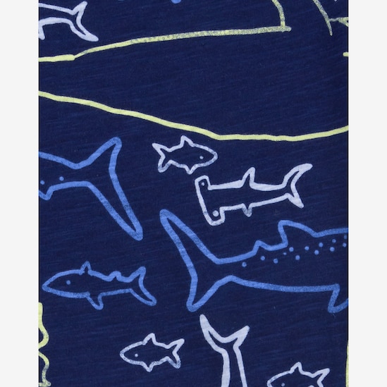 Conjunto longo bebê 3 peças tubarãozinho azul | Carter's