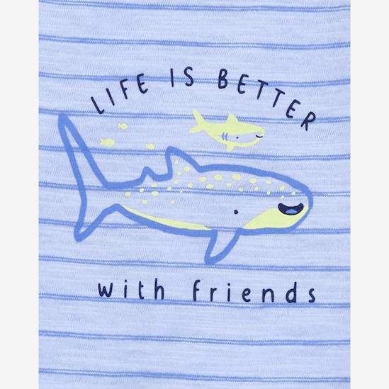 Conjunto longo bebê 3 peças tubarãozinho azul | Carter's