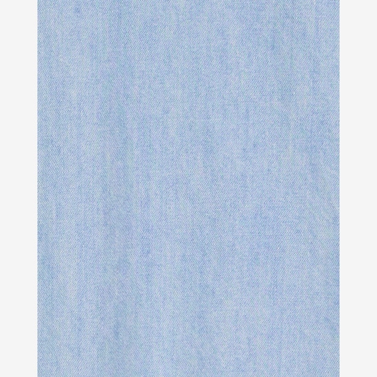 Macacão jeans bebê manga curta com gola denim médio | Carter's