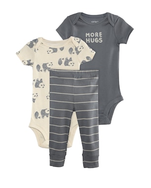 Conjunto longo bebê 3 peças pandas - multicor | Carter's