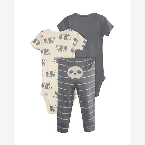 Conjunto longo bebê 3 peças pandas - multicor | Carter's