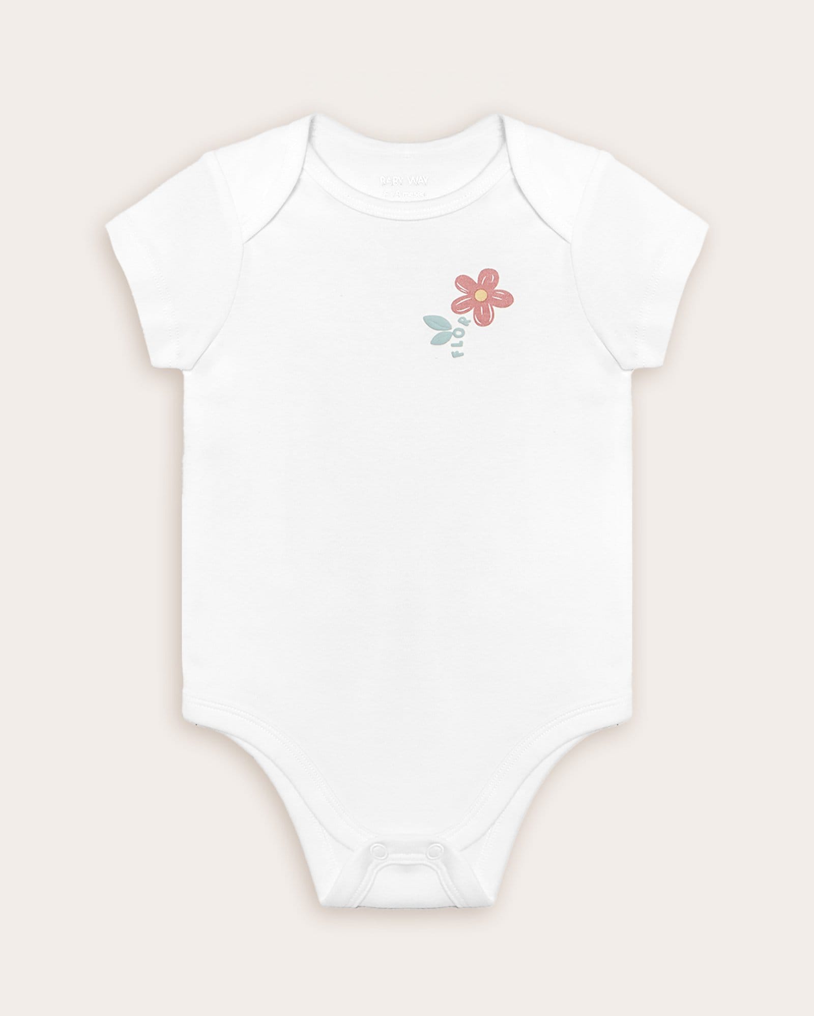 Body bebê manga curta florzinha - branco