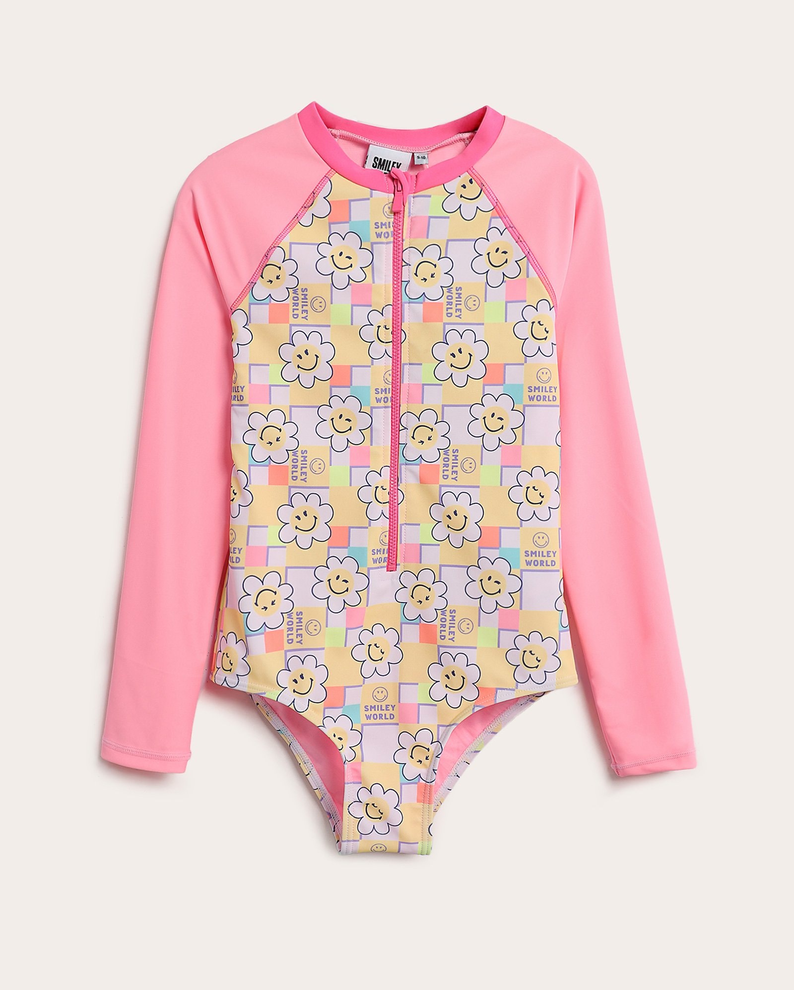 Maiô infantil Smiley floral 8-14A - rosa | The Smiley Company