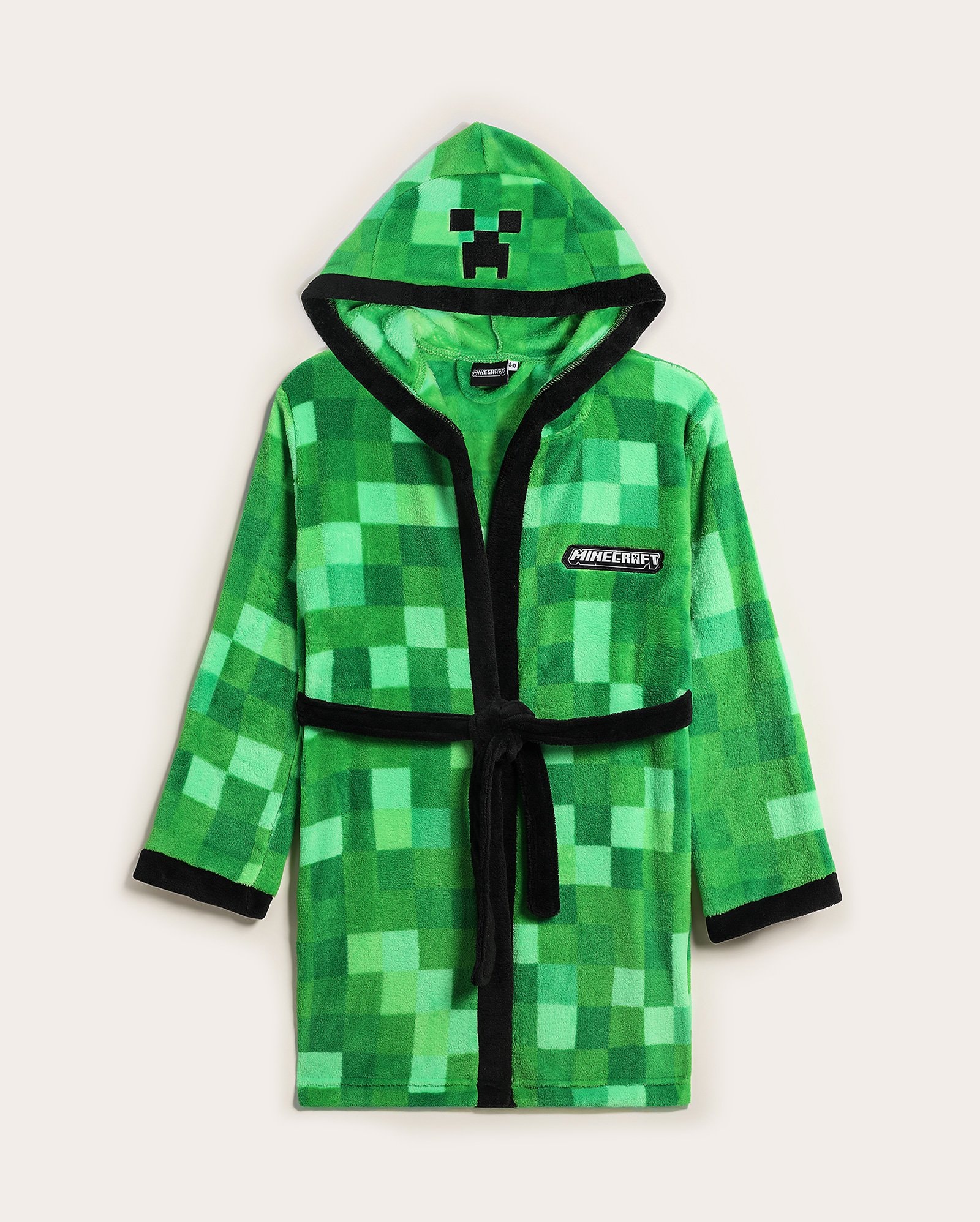 Roupão infantil fleece Creeper 6-14A - verde | Minecraft