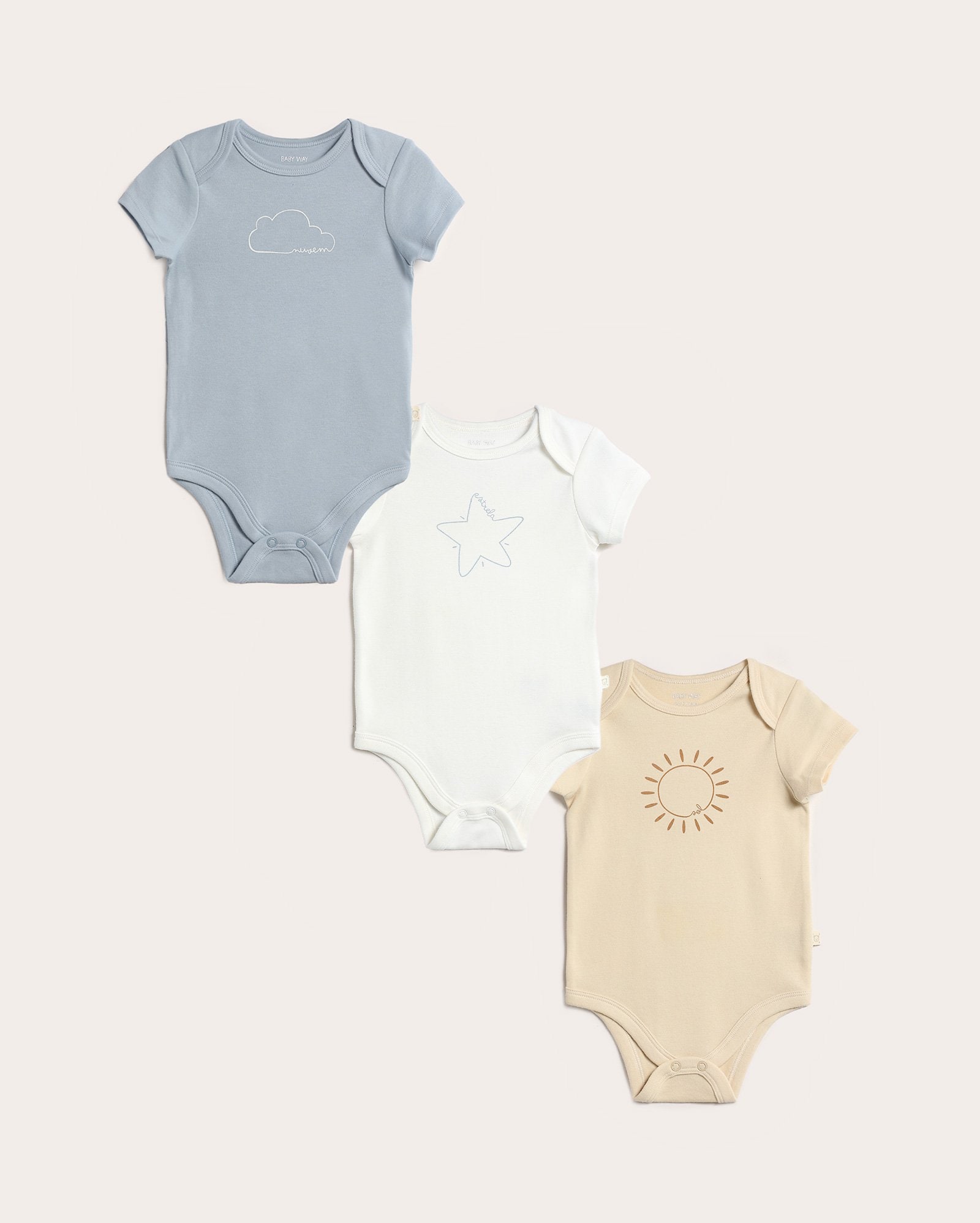 Kit body bebê 3 peças estampado - multicor