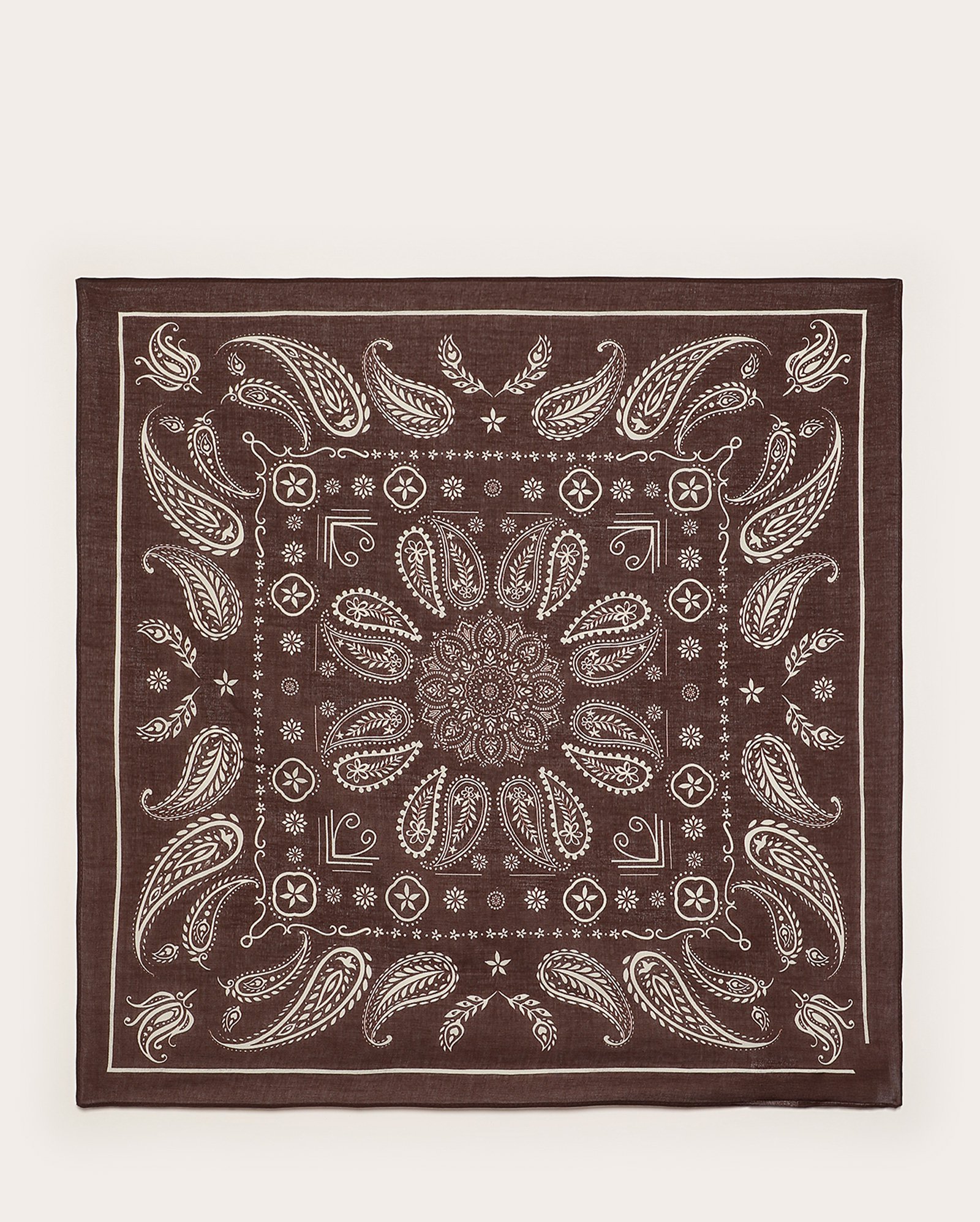 Lenço feminino bandana paisley - Marrom
