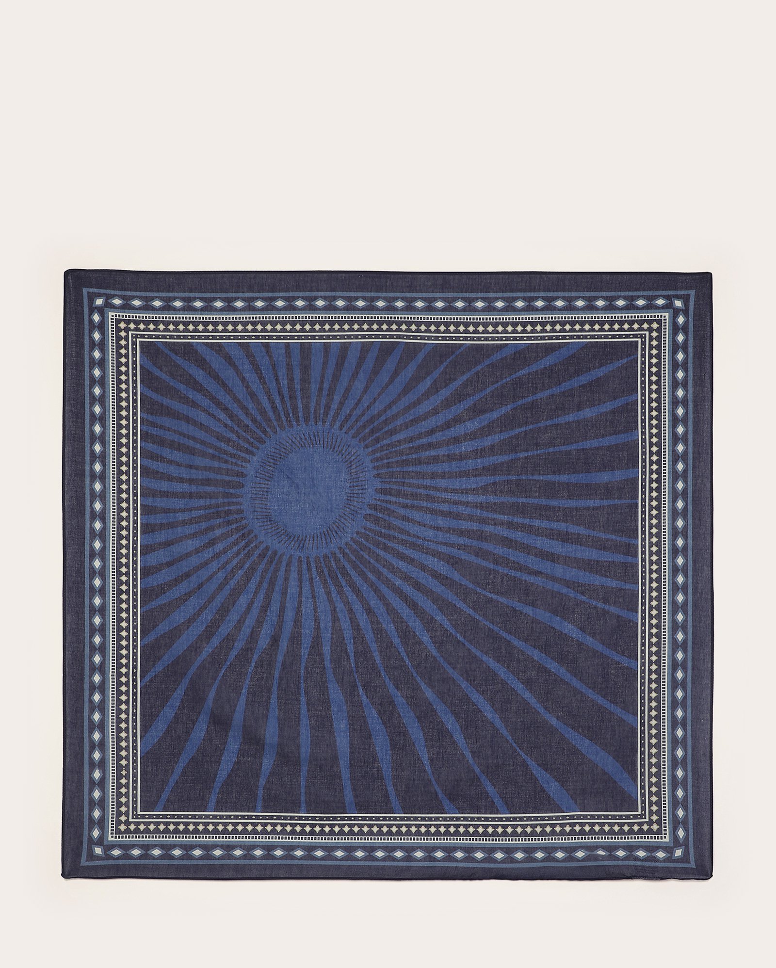 Lenço feminino bandana sol com pontos de luz azul