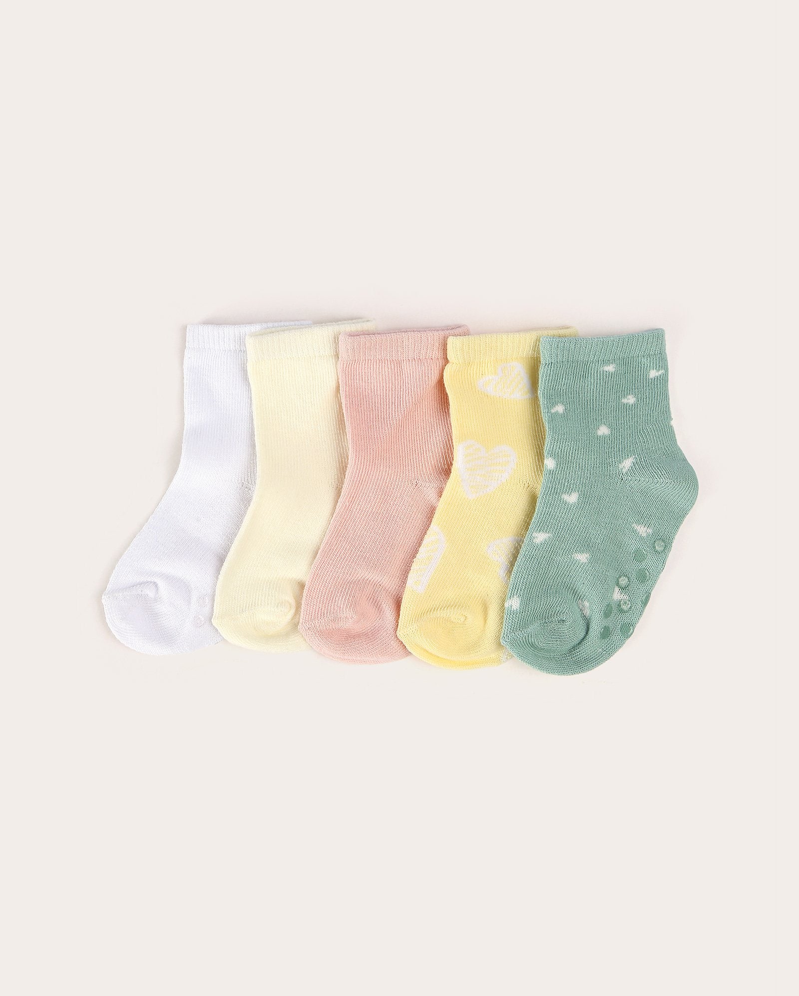Kit meia bebê 5 pares cano médio - multicor