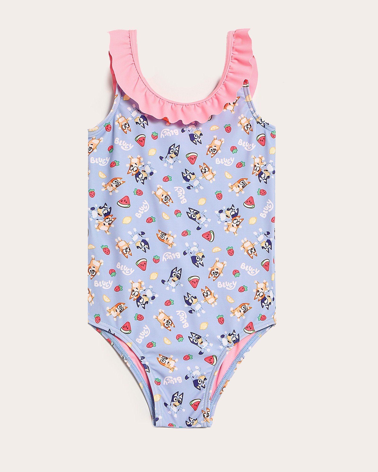 Maiô infantil Bluey com babados 1-6A - azul | BBC