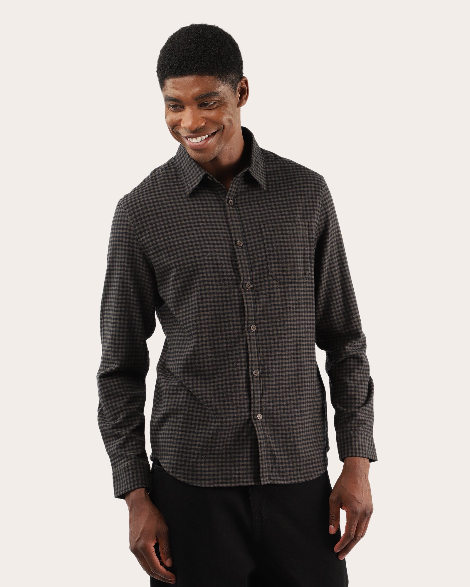 Camisa masculina regular flanelada xadrez - azul