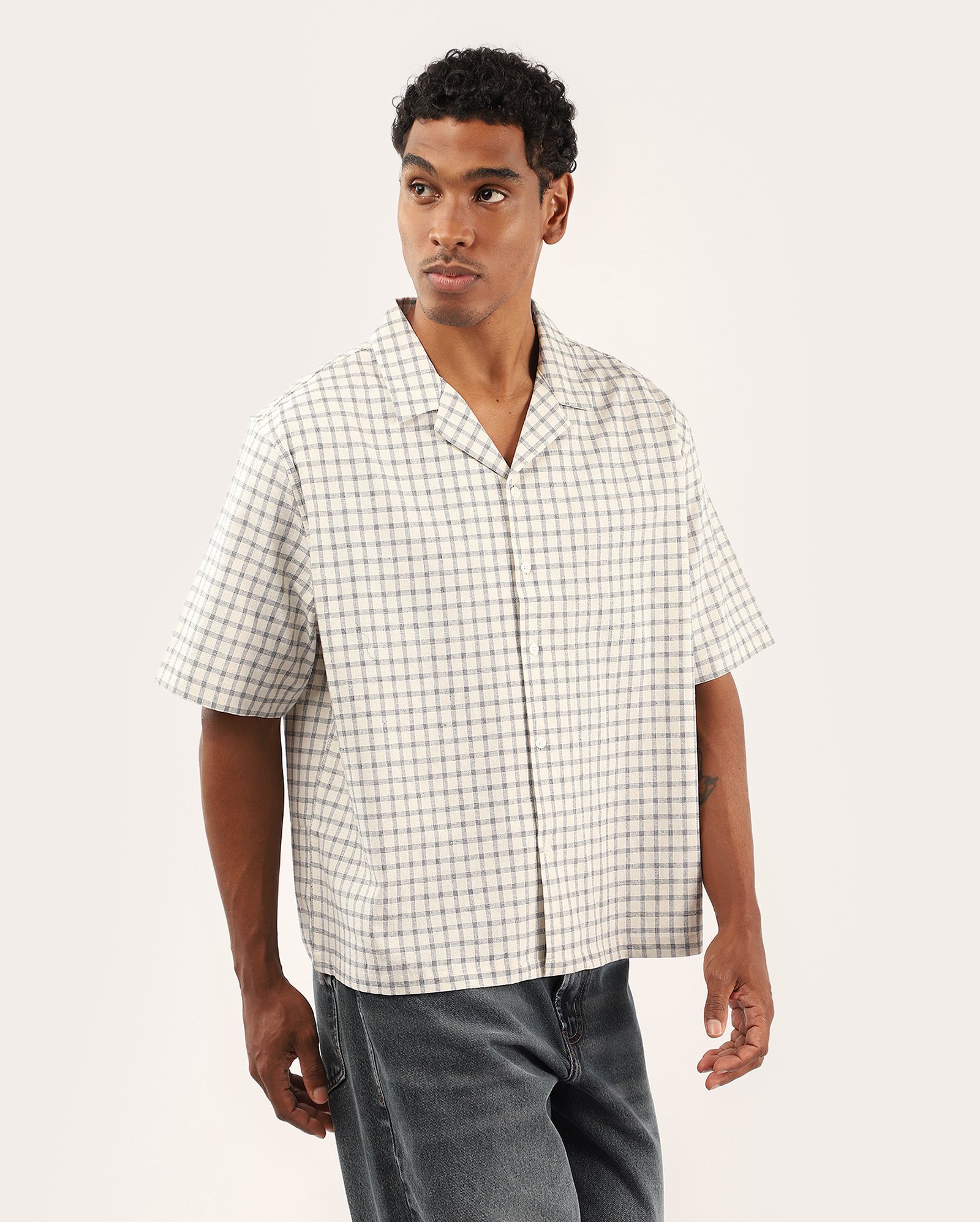 Camisa masculina boxy xadrez - multicor