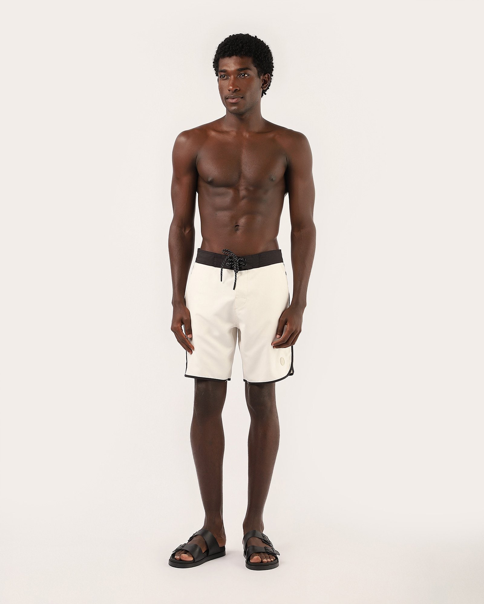 Bermuda água masculina com cordão - Off-white