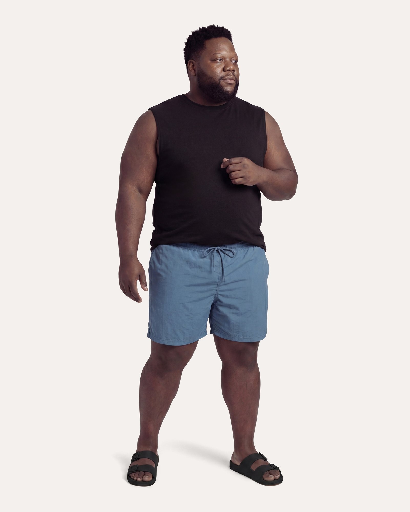 Bermuda água masculina reta com amarração - azul