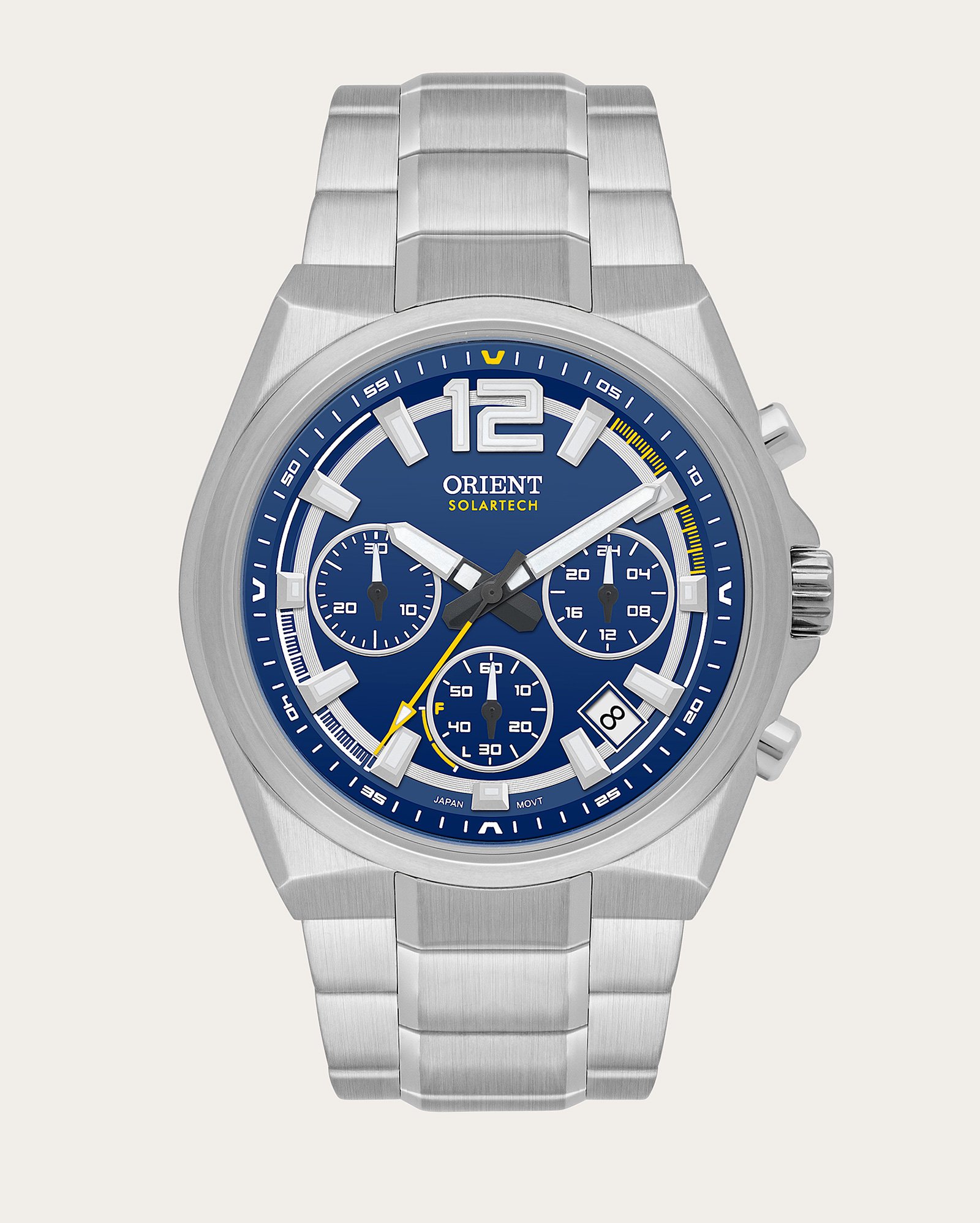 Relógio cronógrafo masculino MBSSC281 D2SX prata | Orient
