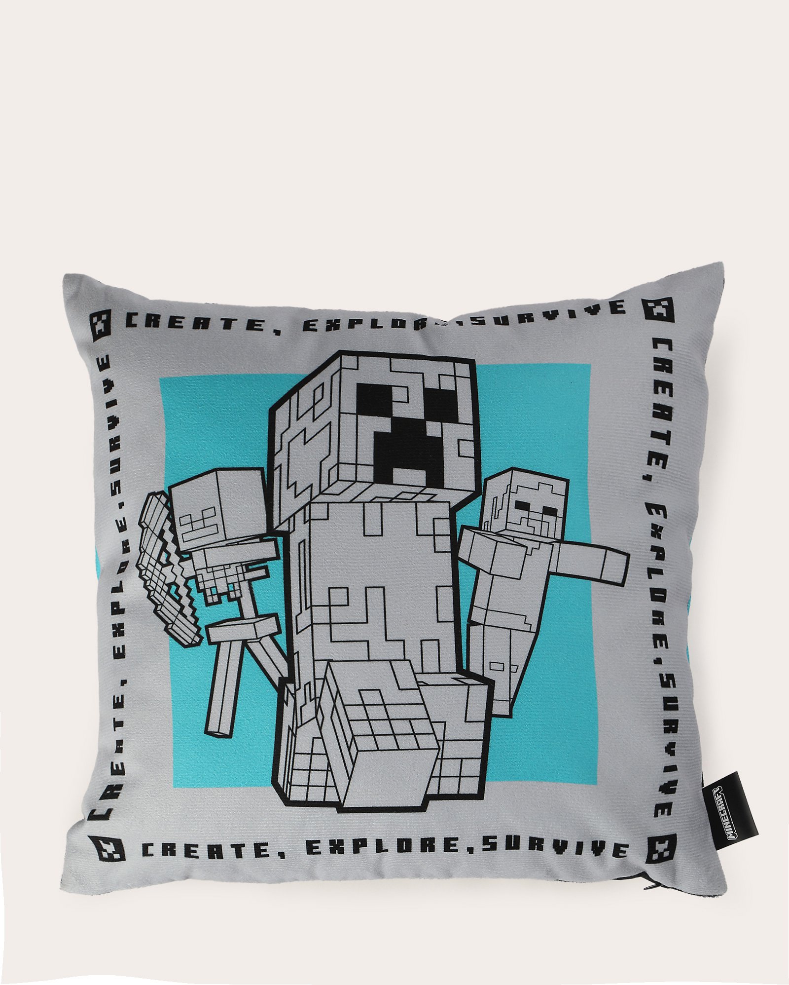 Almofada quadrada creeper 40x40cm multicor | Minecraft