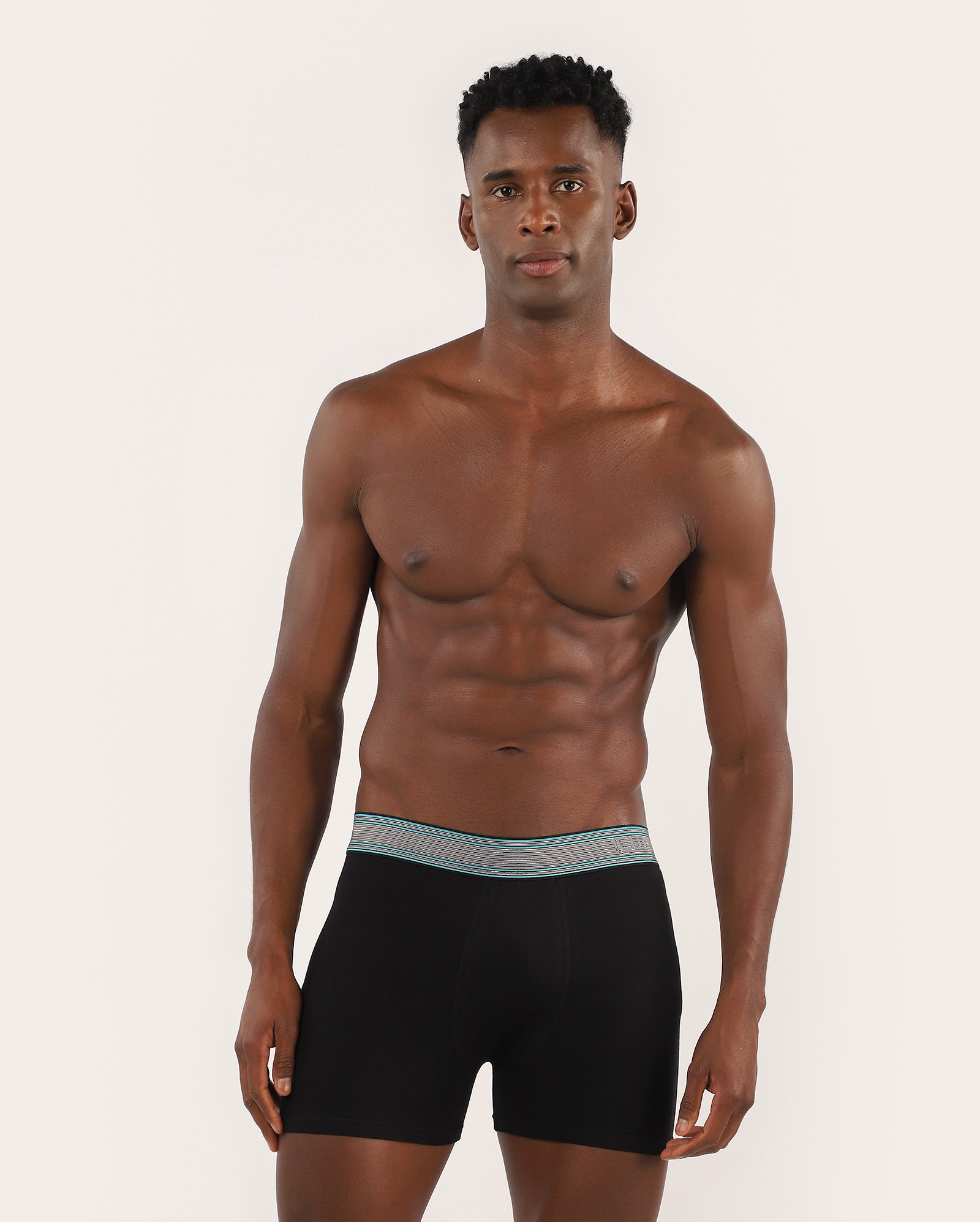 Cueca boxer tradicional cós elástico - preta | Lupo