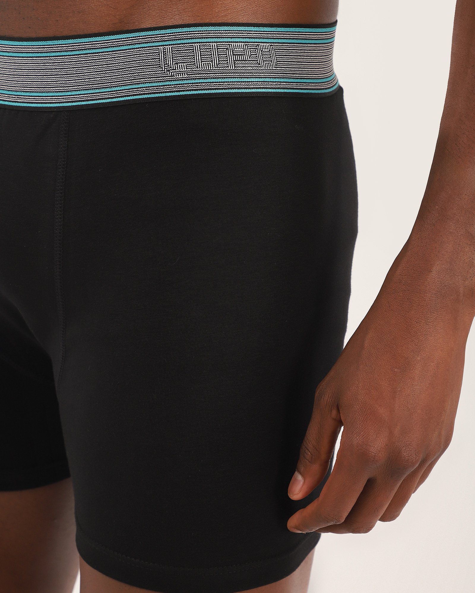 Cueca boxer tradicional cós elástico - preta | Lupo