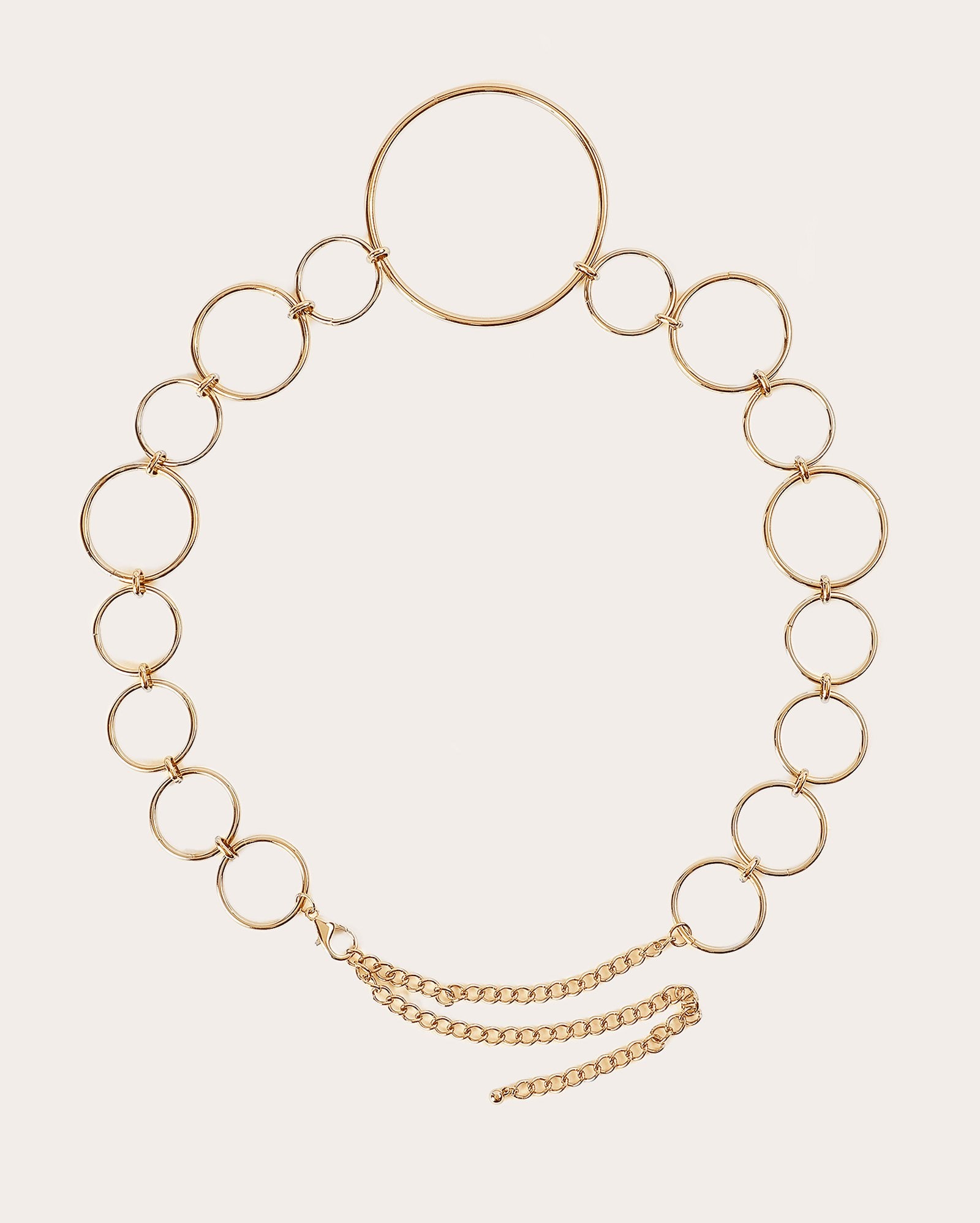 Cinto feminino body chain em metal maxi argolas - Dourado