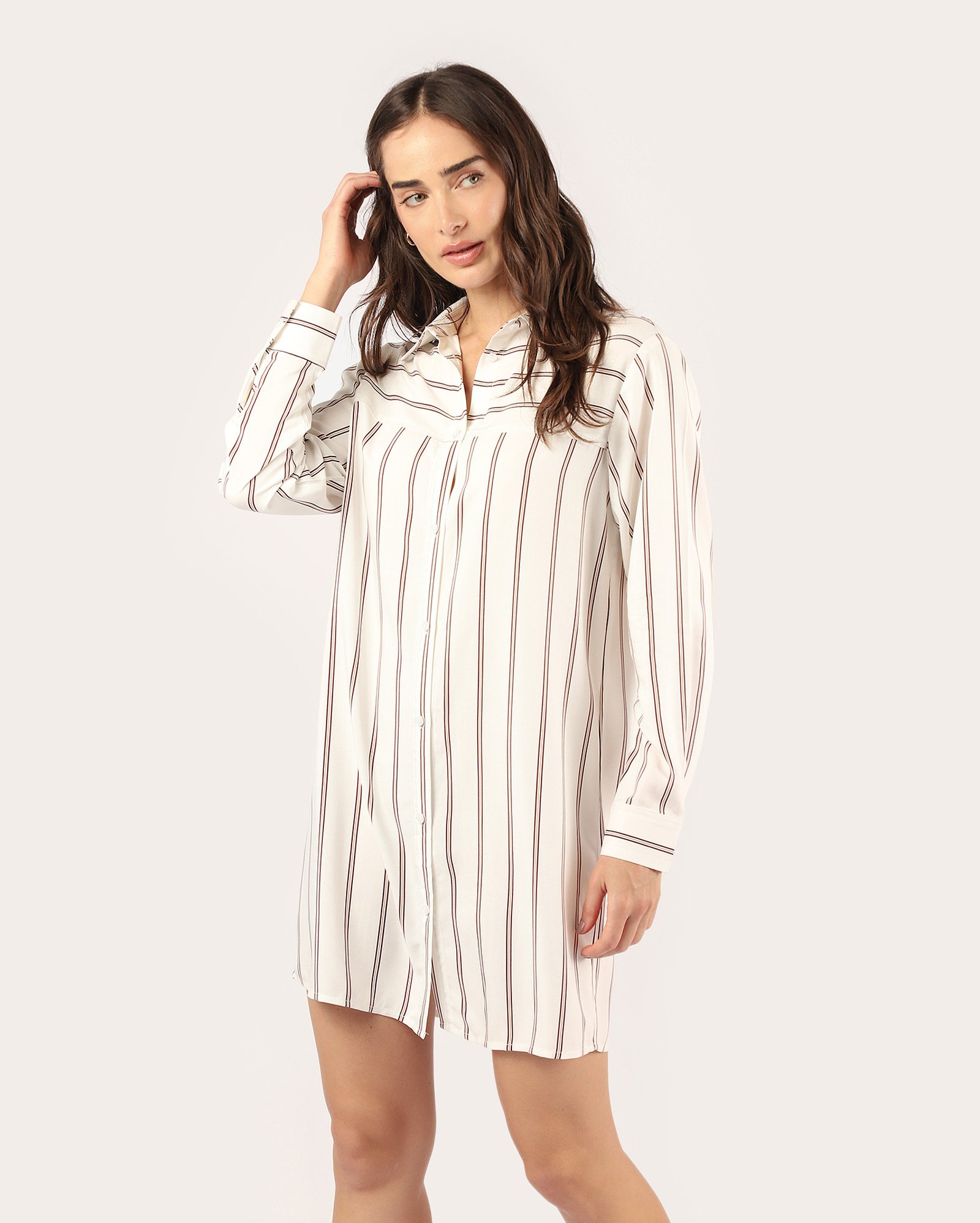 Camisola curta americana listrada - branca