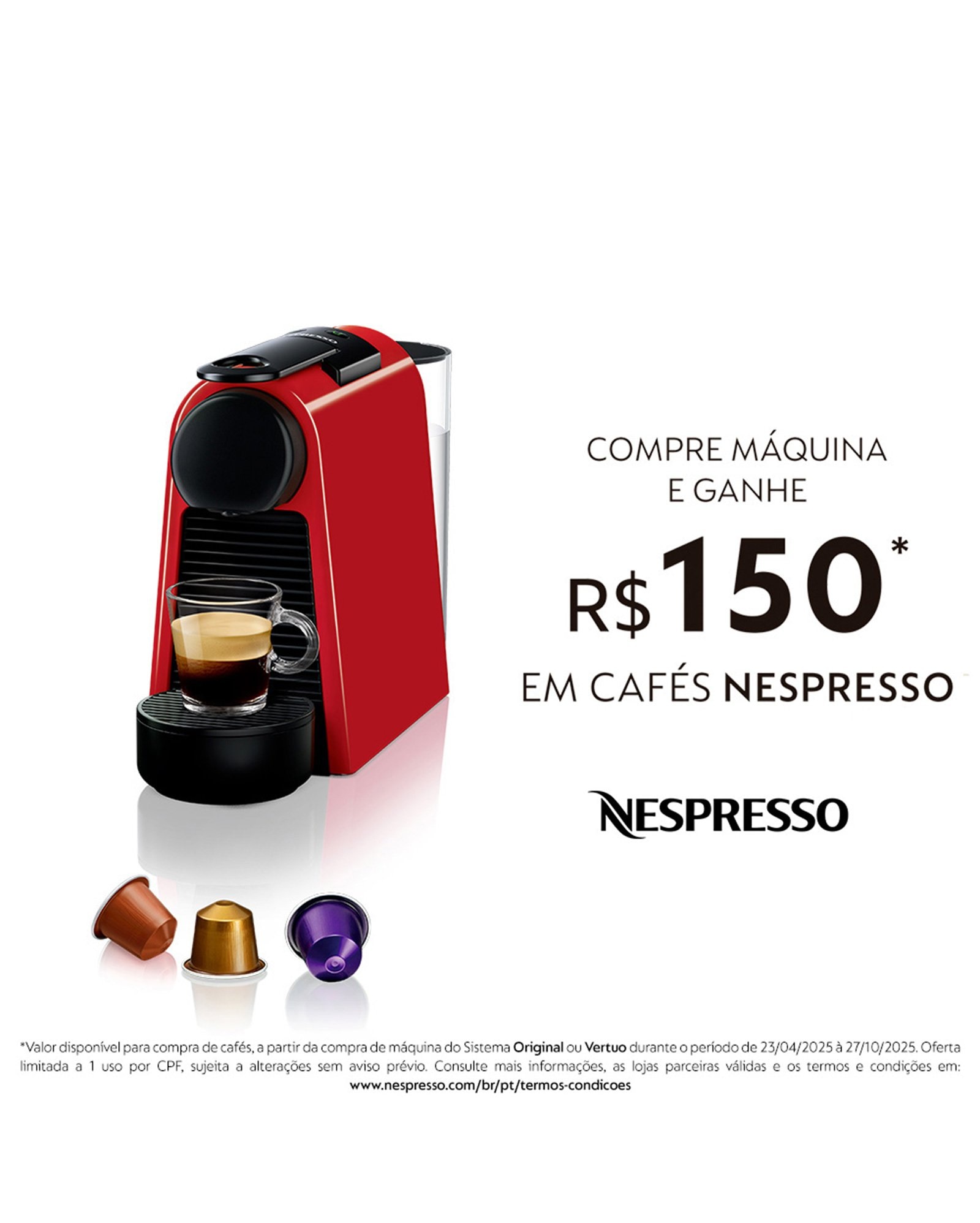 Máquina de café Essenza Mini vermelha | Nespresso