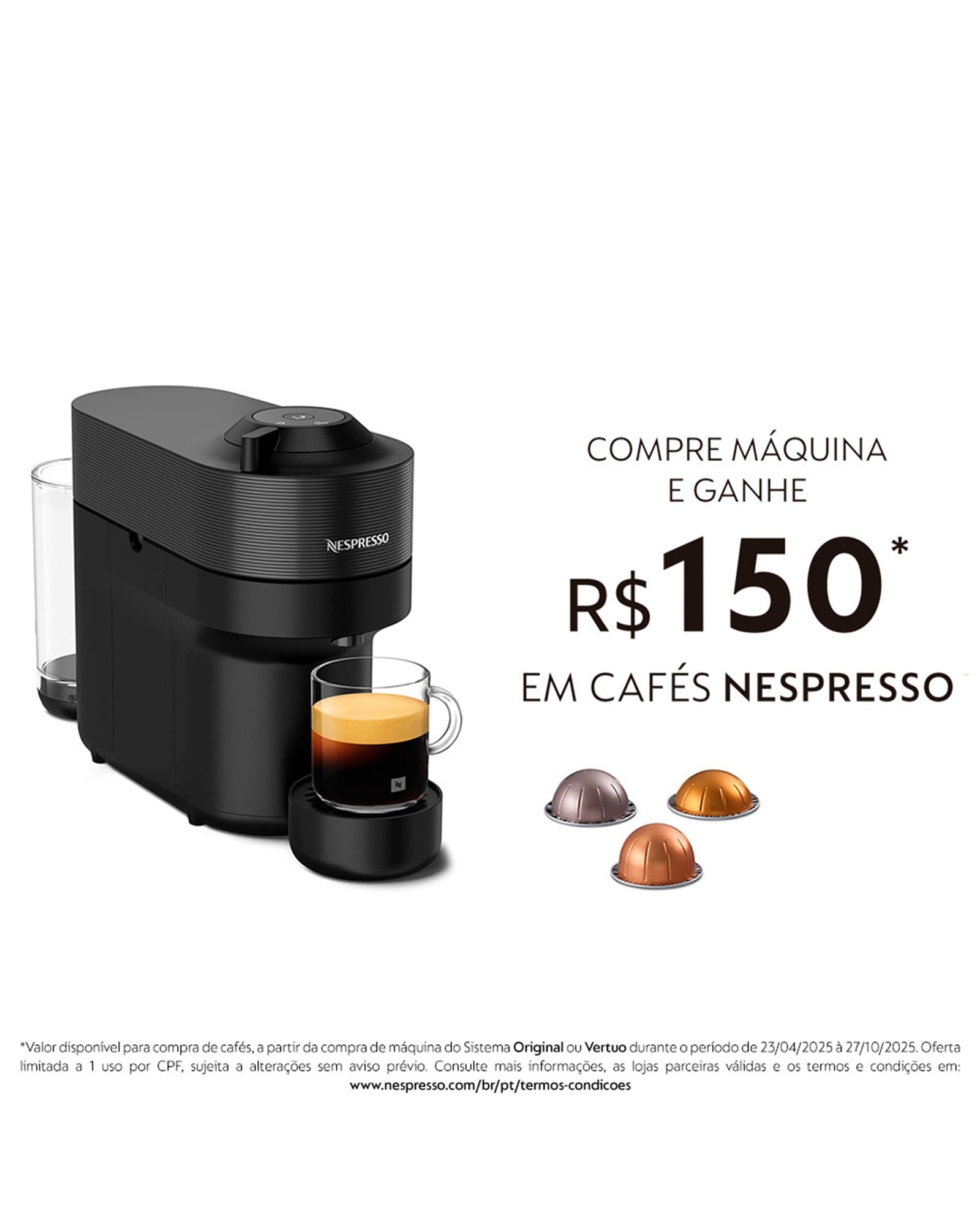 Máquina de café Vertuo Pop preta | Nespresso