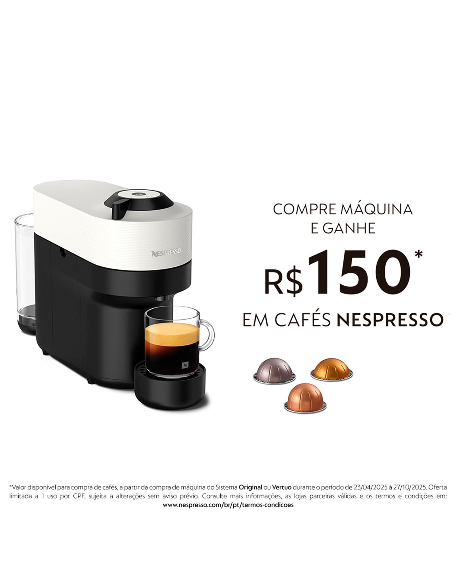Máquina de café Vertuo Pop branca | Nespresso