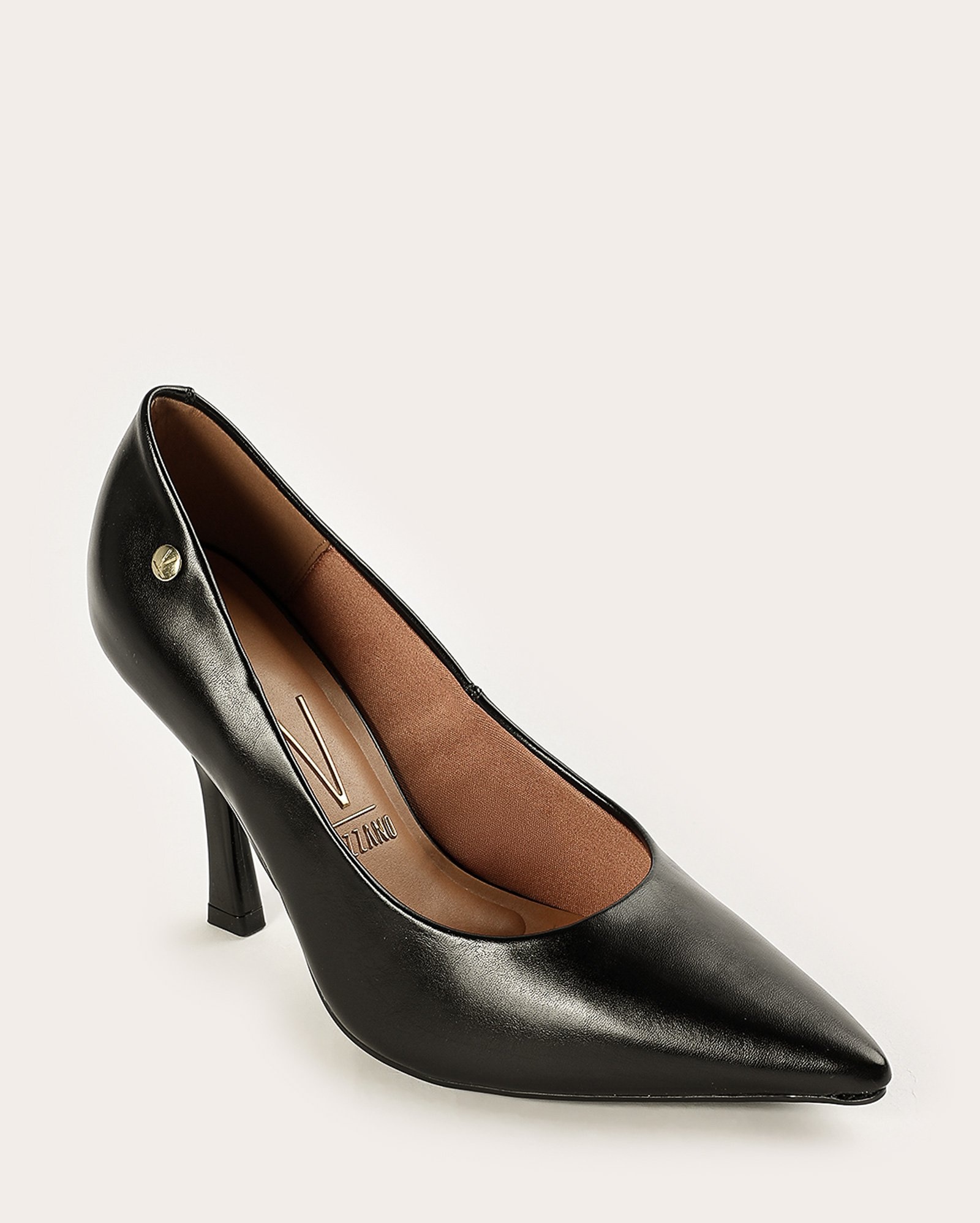 Sapato scarpin salto e bico fino - Preto | Vizzano