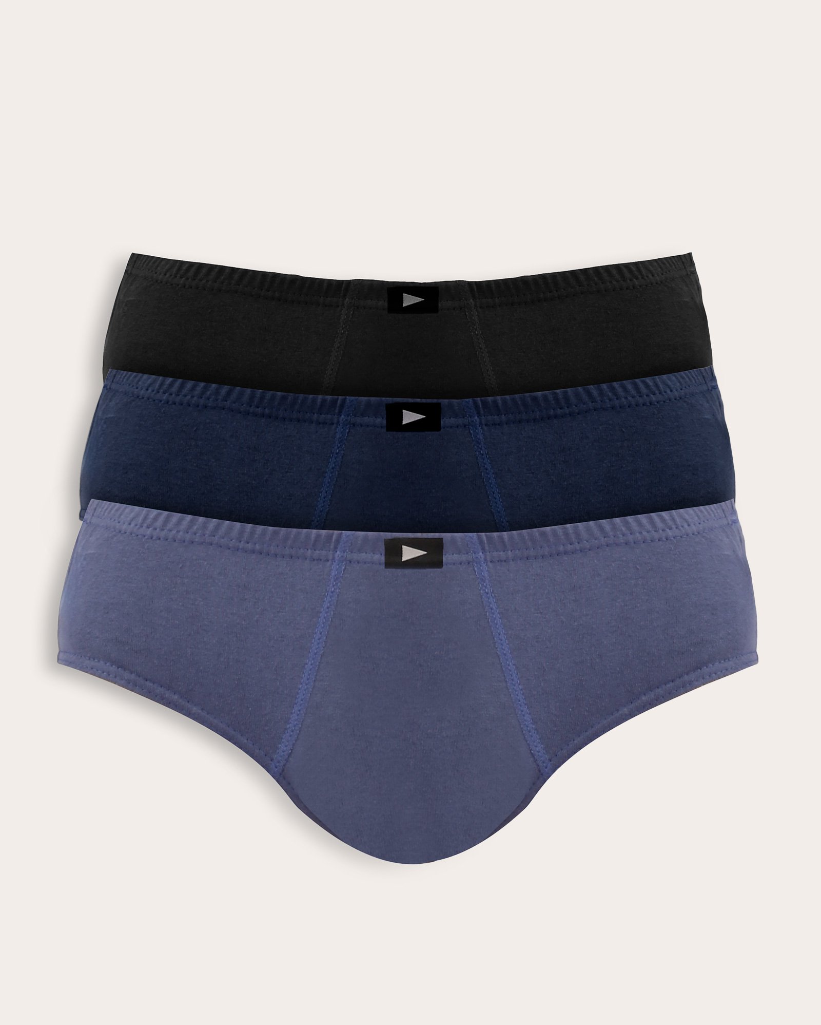 Kit cueca slip masculina 3 peças - multicor
