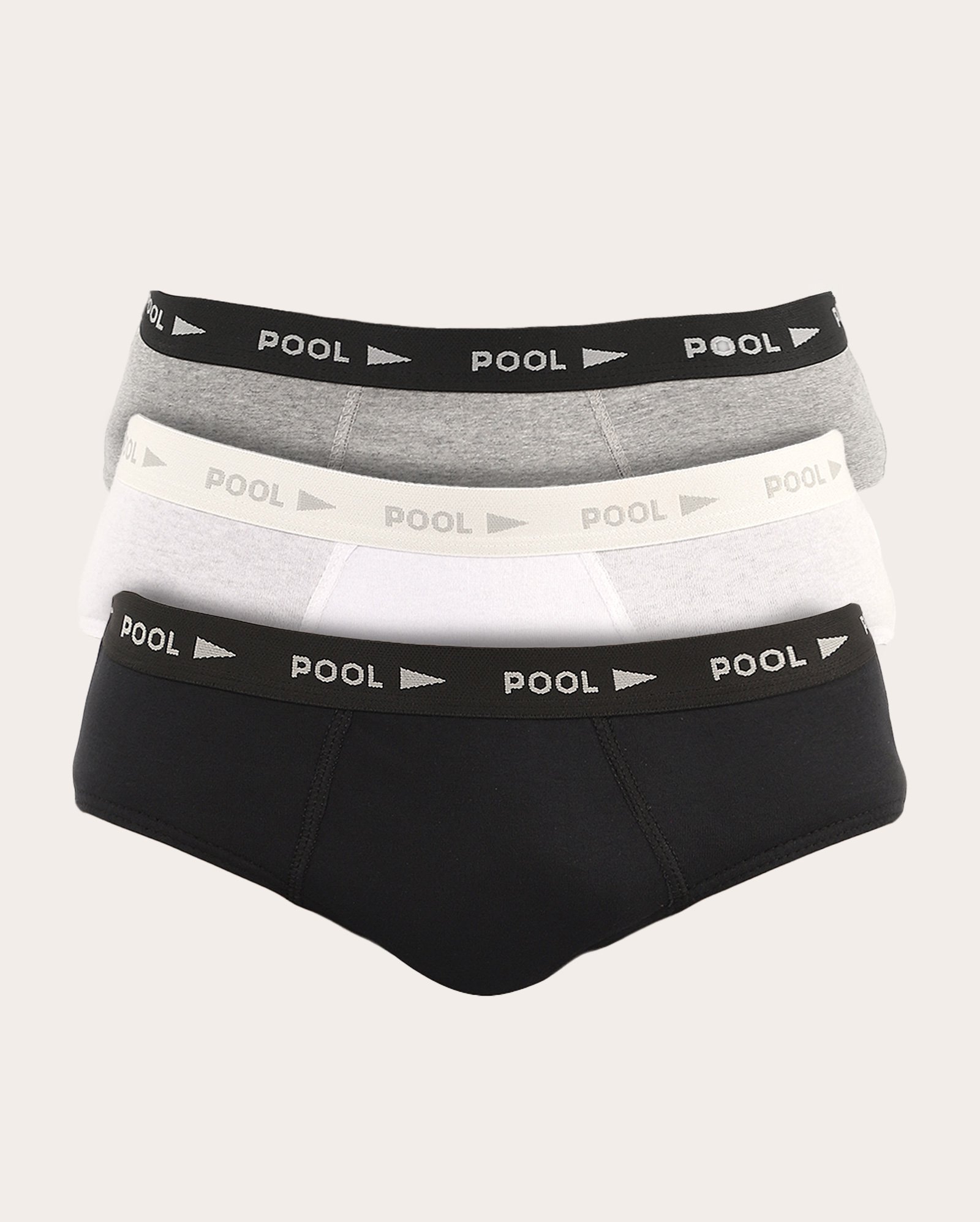 Kit cueca slip 3 peças algodão cós elástico - multicor