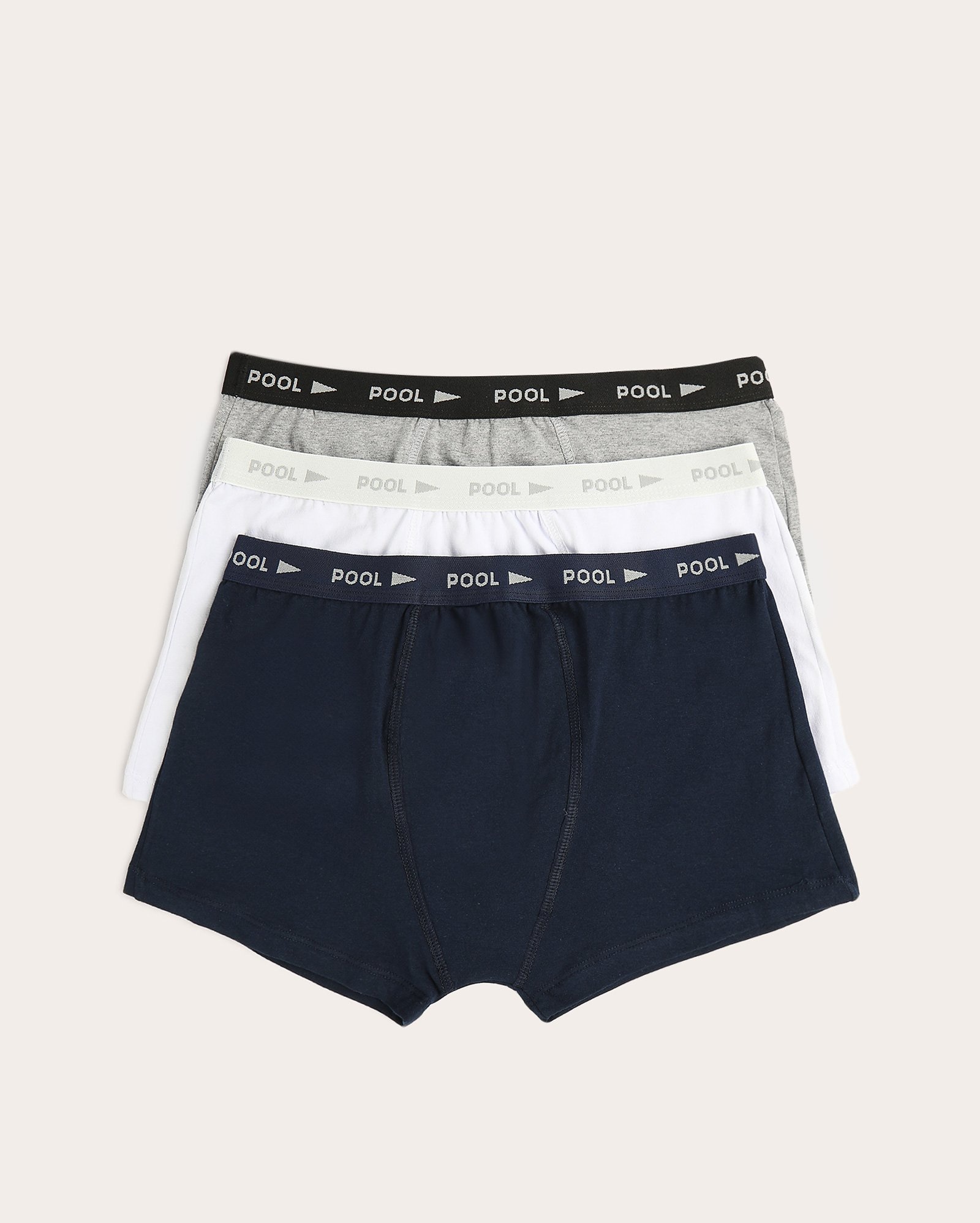 Kit cueca boxer 3 peças mescla básicas - multicor