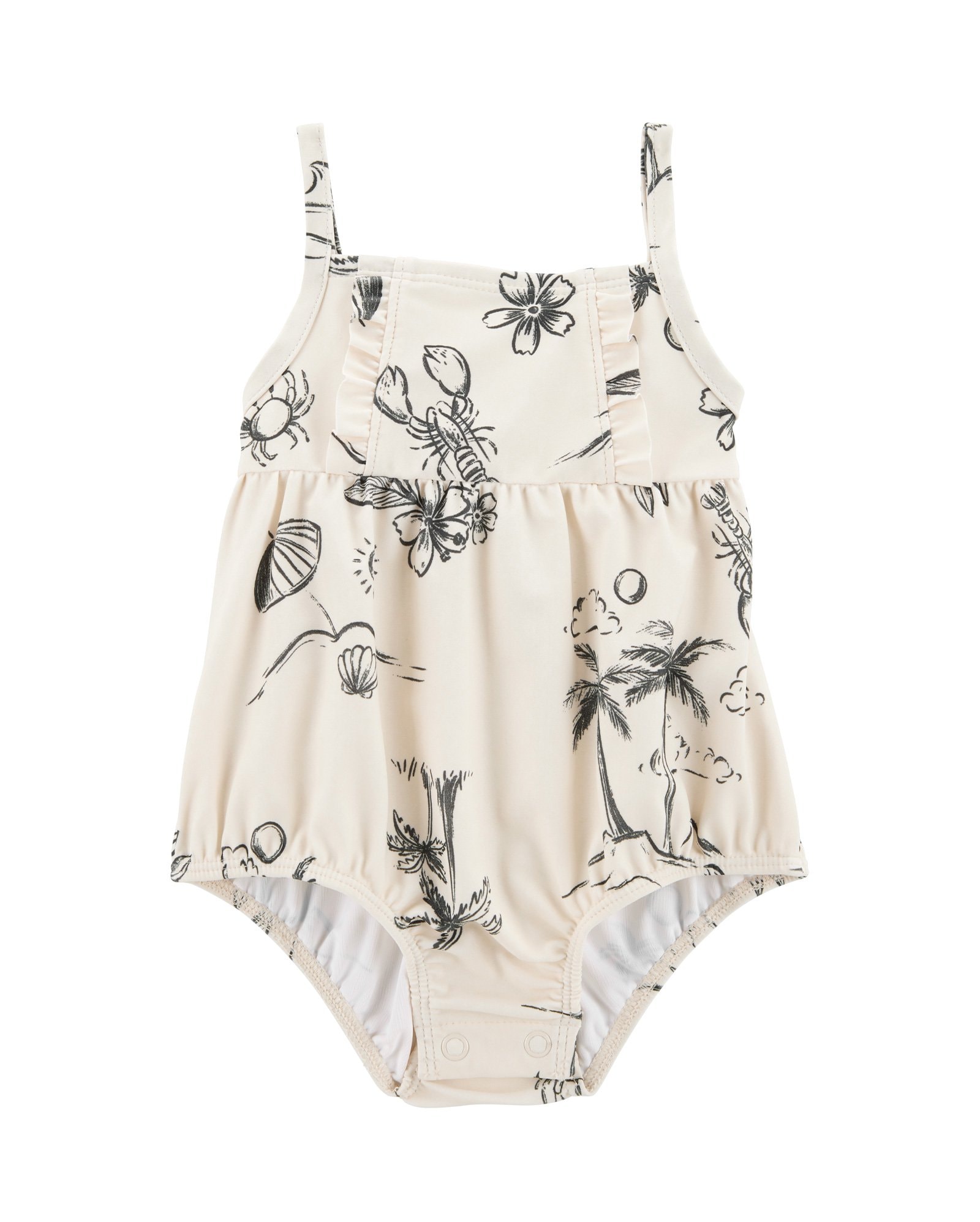 Maiô bebê verão na praia off-white | Carter's