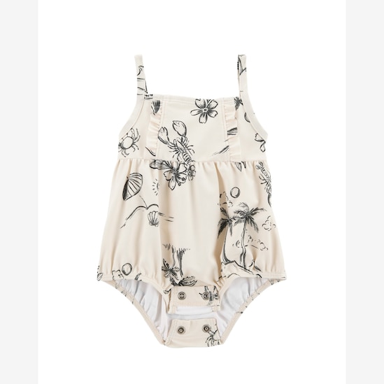 Maiô bebê verão na praia off-white | Carter's