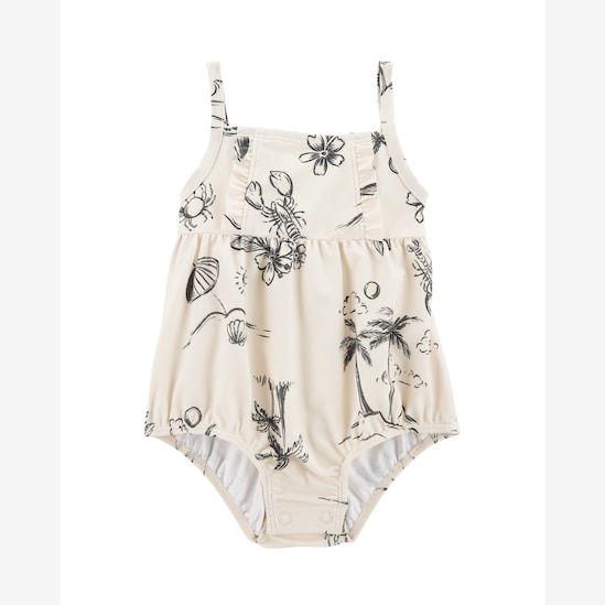 Maiô bebê verão na praia off-white | Carter's