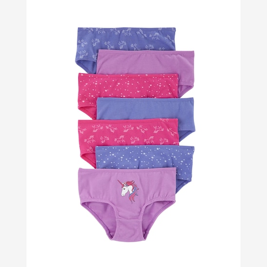 Kit calcinha infantil 7 peças unicórnios e estrelas multicor | Carter's