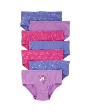 Kit calcinha Carter's infantil menina unicórnio 7 peças - Multicor